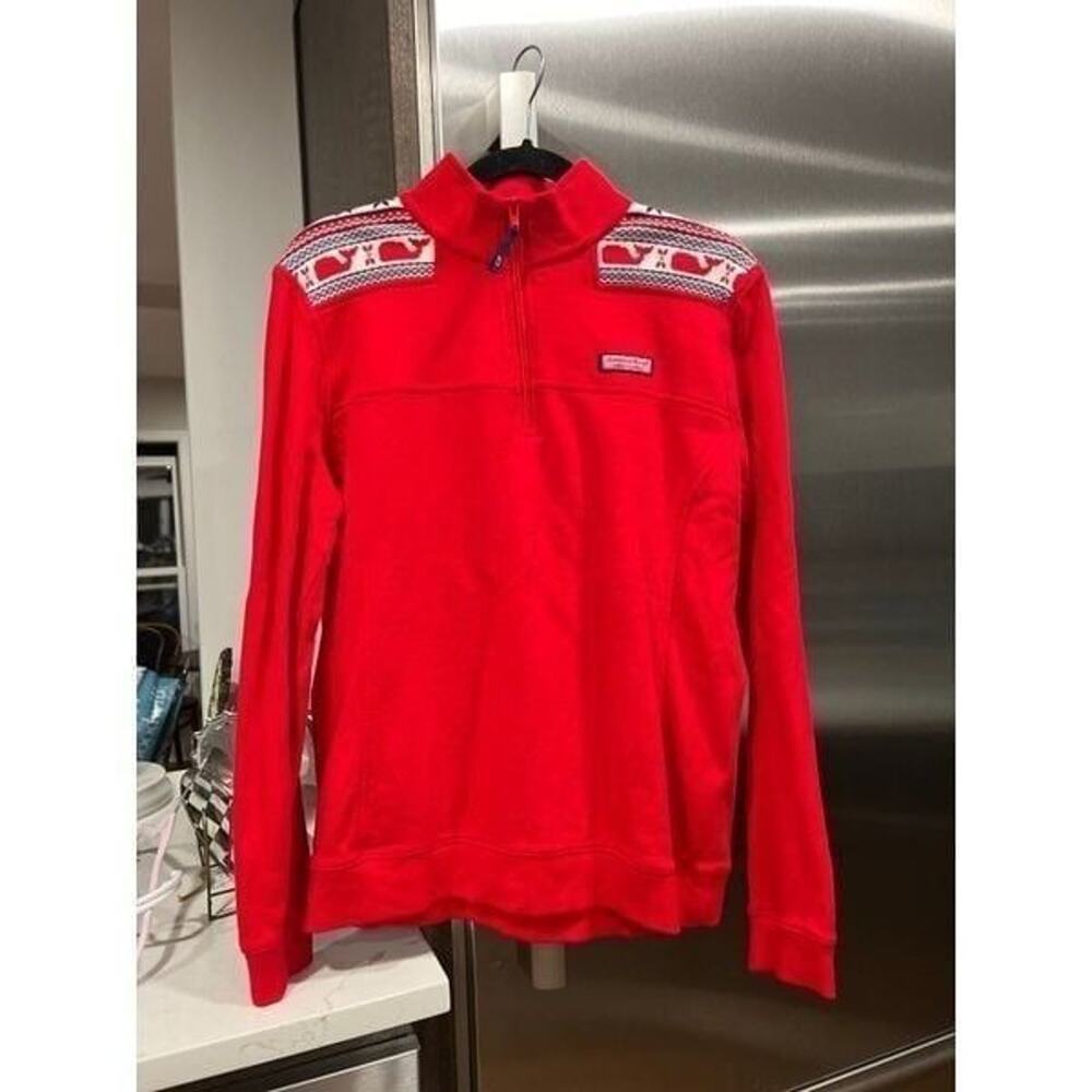 VINEYARD VINES RED HOLIDAY SHEP SHIRT SWEATSHIRT WOMEN'S SIZE medium NEW